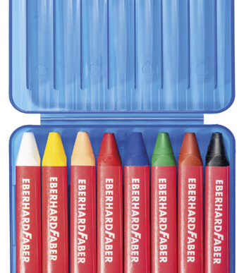 EBERHARD FABER driehoekig waskrijt WINNER, 8 stuks in etui