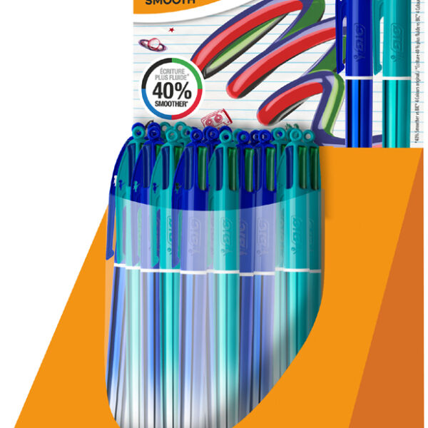 BIC drukbalpen 4 Colours Smooth gradenient, 30 stuks in display