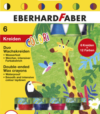 EBERHARD FABER waskrijt Duo COLORI, 6 stuks in etui