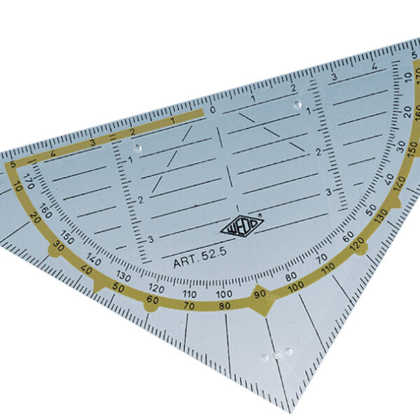 WEDO geodriehoek Standaard, hypothenusa 160 mm, transparant