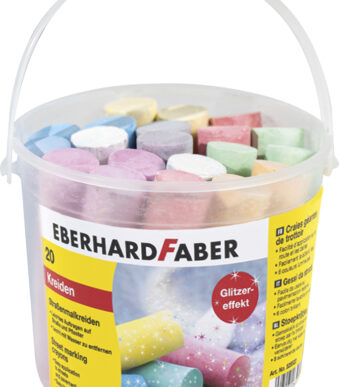 EBERHARD FABER stoepkrijt Glitter, 20 stuks in emmer