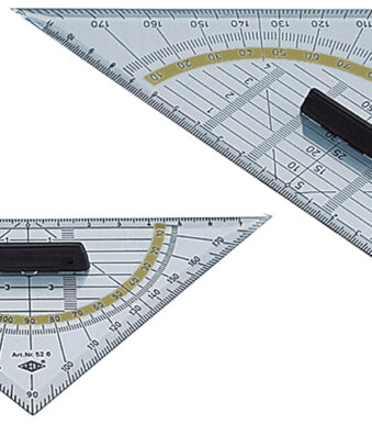 WEDO geodriehoek, hypothenusa 160 mm, met afneembare greep