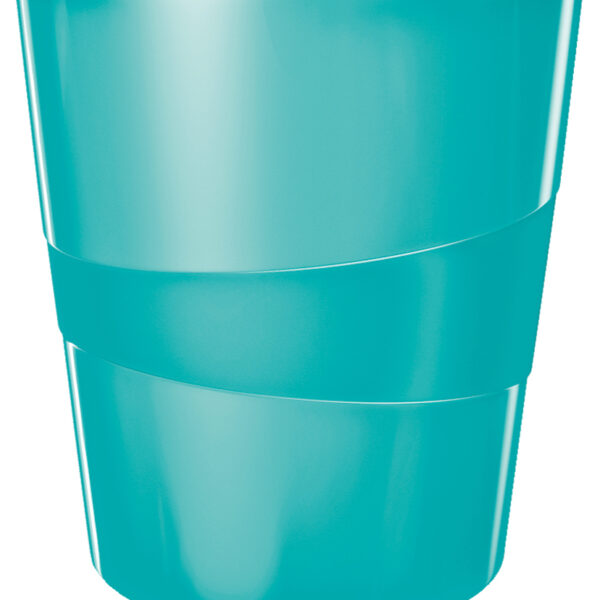 LEITZ prullenbak WOW, van kunststof, 15 liter, rond, ijsblauw