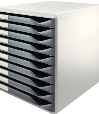 LEITZ schuifladenbox Formulier-set, 10 lades, lichtgrijs/donkergrijs