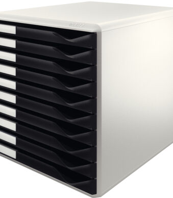 LEITZ schuifladenbox Formulier-set, 10 lades, lichtgrijs/zwart