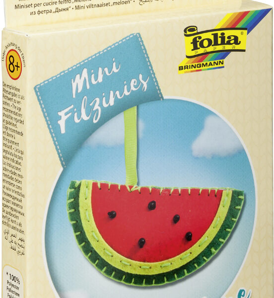 Vilten mini-naaiset 'Viltige', 14-delig, meloengeel.