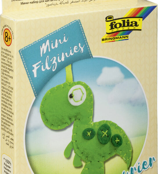 Mini viltnaaispelenset 'Filzinies', dinosaurusthema, 12 onderdelen.