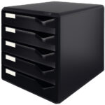 LEITZ schuifladenbox Post-set, 5 lades, zwart