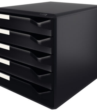 LEITZ schuifladenbox Post-set, 5 lades, zwart
