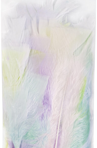 Vlokkige veren, 10 g, pastelkleuren