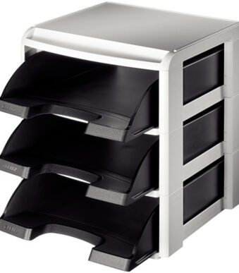 LEITZ set brievenbakjes, DIN A4, brievenbakje, in zwart