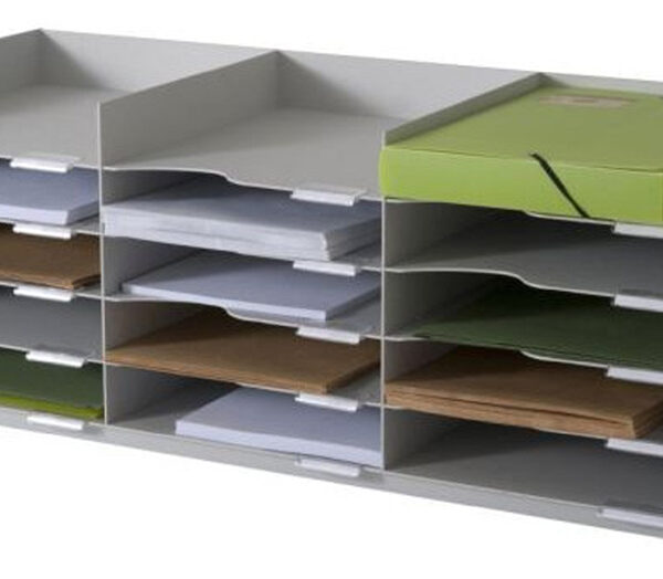 PAPERFLOW sorteerstation Formulierenbox, 15 vakken, grijs