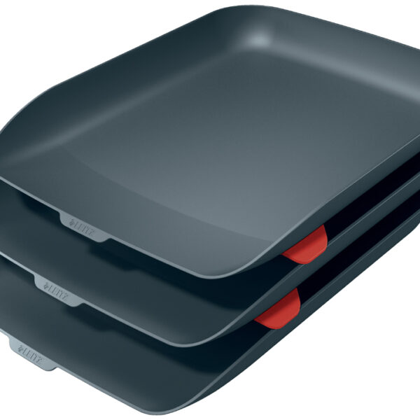 LEITZ brievenbakjes-set Cosy, DIN A4, polystyrol, grijs, 3 stuks