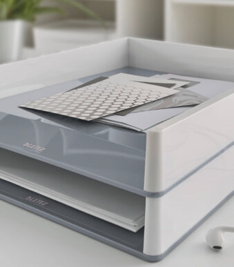 LEITZ brievenbakje, WOW Duo Colour, A4, polystyrol, wit