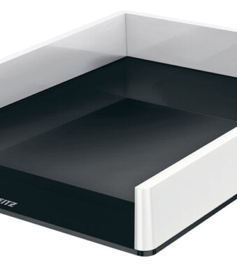 LEITZ brievenbakje WOW Duo Colour, A4, polystyrol, zwart