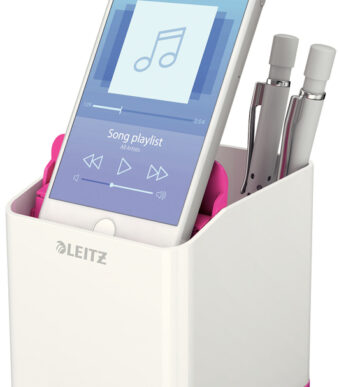 LEITZ Sound pennenbakje WOW Duo Colour, 2 vakken, roze