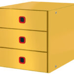 LEITZ schuifladenbox Click & Store Cosy, 3 lades, geel