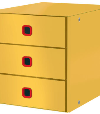 LEITZ schuifladenbox Click & Store Cosy, 3 lades, geel