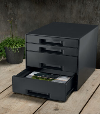 LEITZ schuifladenbox Recycle CUBE, 4 lades, zwart