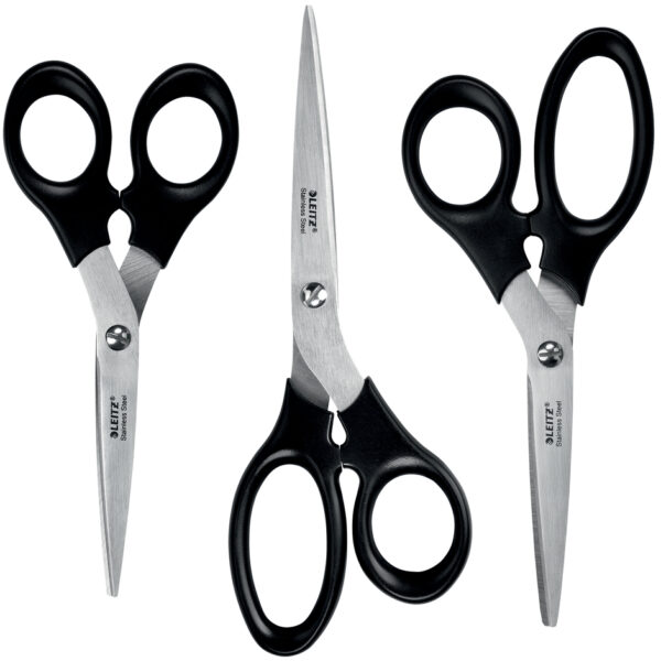 LEITZ set scharen, rond, zwart, 3-delig