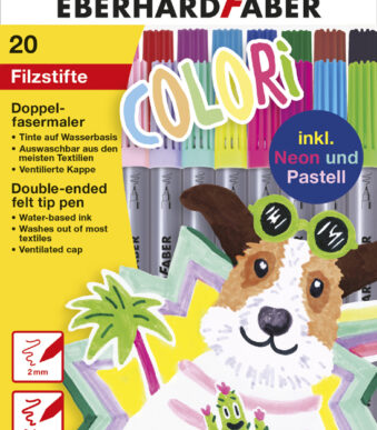 EBERHARD FABER dubbele viltstiften COLORI, 20 stuks in doosje
