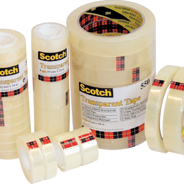 Scotch plakband 550, transparant, 19 mm x 66 m, folie