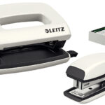 LEITZ nietmachine- en perforator set Mini Nexxt WOW, parelwit