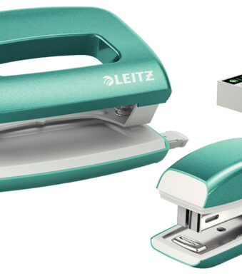 LEITZ nietmachine- en perforator set Mini Nexxt WOW, ijsblauw