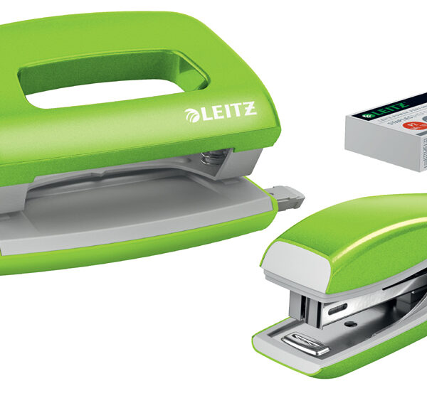 LEITZ nietmachine- en perforator set Mini Nexxt WOW, groen