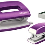 LEITZ nietmachine- en perforator set Mini Nexxt WOW, violet