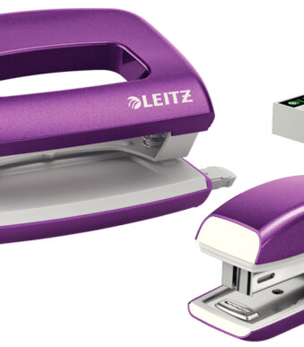 LEITZ nietmachine- en perforator set Mini Nexxt WOW, violet