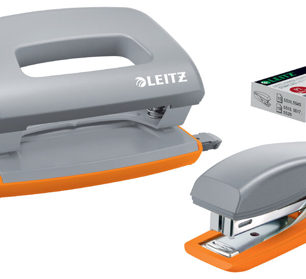 LEITZ Mini nietmachine en perforatorset Urban Chic, donkergrijs
