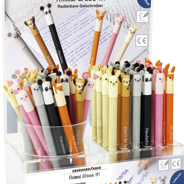 EBERHARD FABER gelpen Animal Erase it!, 72 stuks in display
