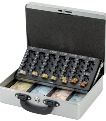 MAUL geldkistje/geldcassette met tel-inzetstuk, zilver