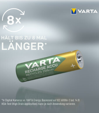 VARTA Recycled NiMH, oplaadbare batterij, Mignon AA, 2100mAh