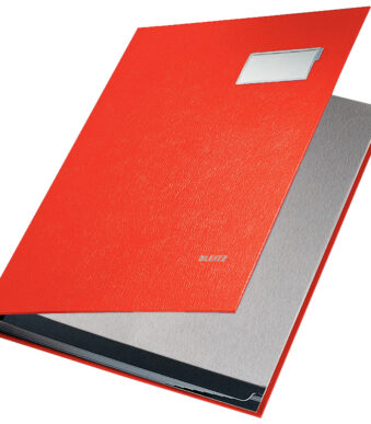 LEITZ handtekenmap/vloeiboek, PP-omslag, 10 vakken, rood