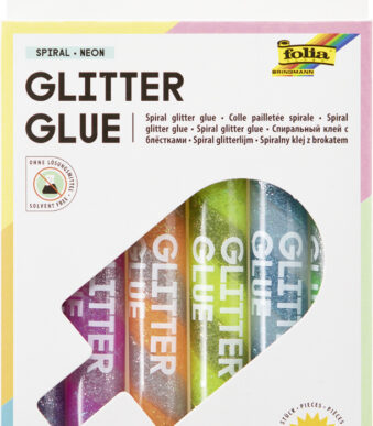 Spiraal neon glinsterlijm, geassorteerd