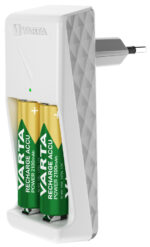 VARTA batterij-oplader Mini Charger, wit, gevuld met 2x AA