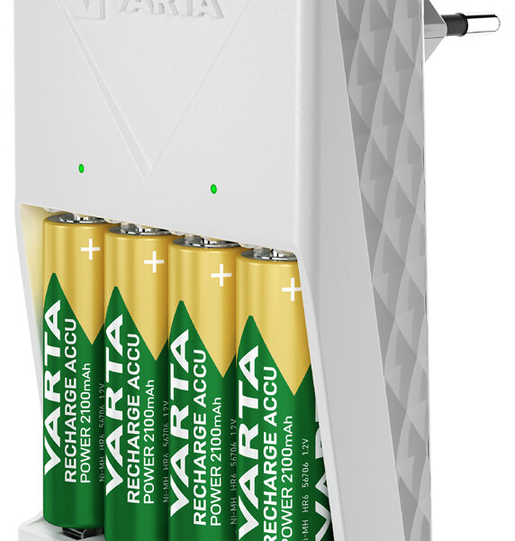 VARTA oplader Plug Charger, wit, gevuld AA
