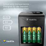 VARTA batterijenlader LCD Plug Charger+, incl. 4 x AA batterij