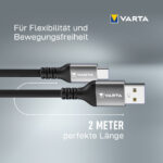 VARTA laadkabel Speed Charge en Sync cable USB-A - USB-C, 2 m