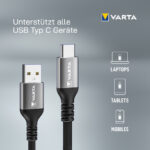 VARTA laadkabel Speed Charge en Sync cable USB-A - USB-C, 2 m
