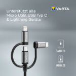 VARTA laadkabel Speed Charge en Sync cable 3in1, 2 m