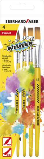 EBERHARD FAB stuks penselen met synthetisch haar WINNER, 4-delig, rond en plat