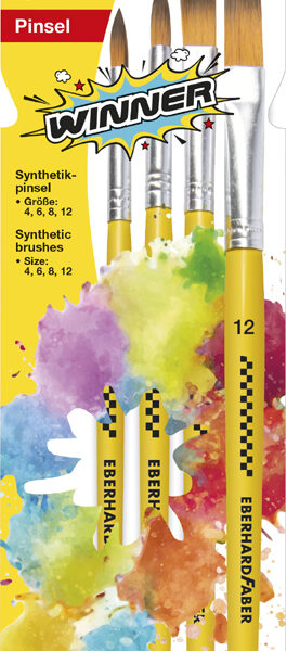 EBERHARD FAB stuks penselen met synthetisch haar WINNER, 4-delig, rond en plat