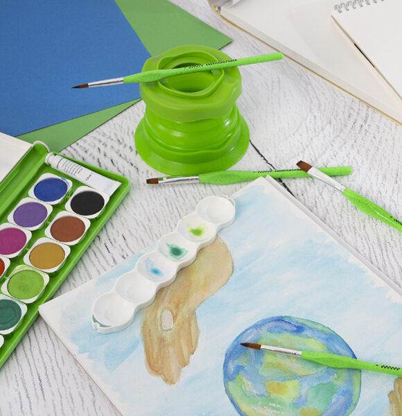 EBERHARD FAB stuks penselen met synthetisch haar GREEN WINNER, rond