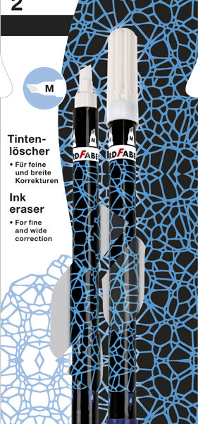 EBERHARD FABER inktwisser, neonblauw/zwart, 2 stuks op blister