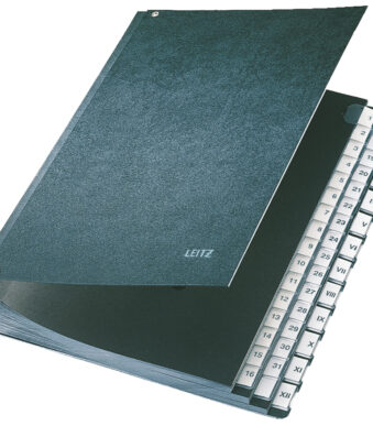 LEITZ pultordner/sorteerordner, A4, 1-31/I-XII, 44 vakken, massief karton