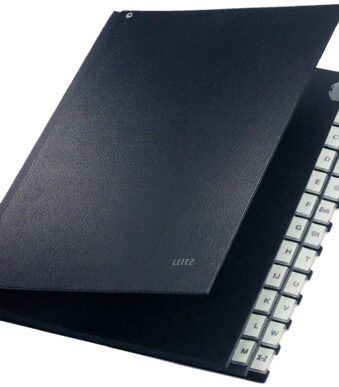 LEITZ pultordner/sorteerordner, A4, A-Z, 24 vakken, kunststof, zwart