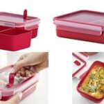 Maaltijdverpakking met magnetische sluiting en verstelbare inzetten, 1,2 liter